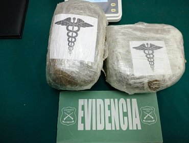 Detienen a joven con más de 2 kilos de marihuana durante control policial en El Tabo