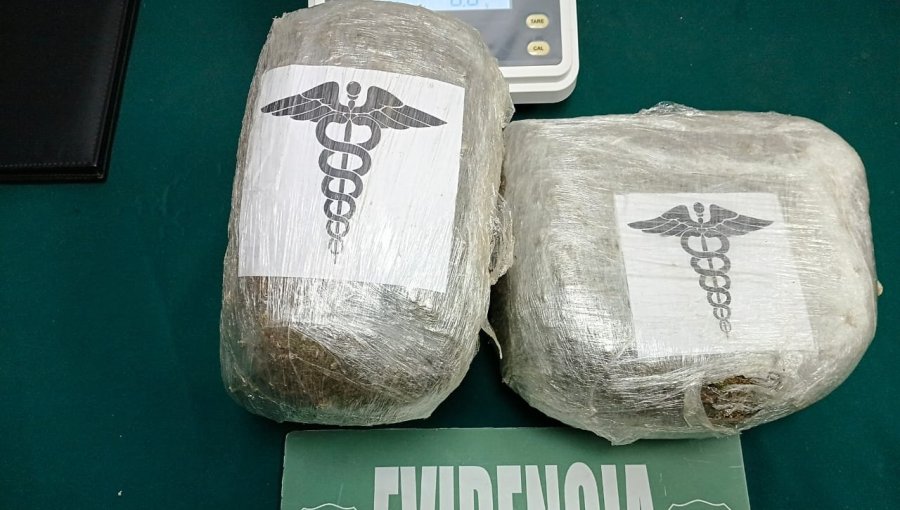 Detienen a joven con más de 2 kilos de marihuana durante control policial en El Tabo