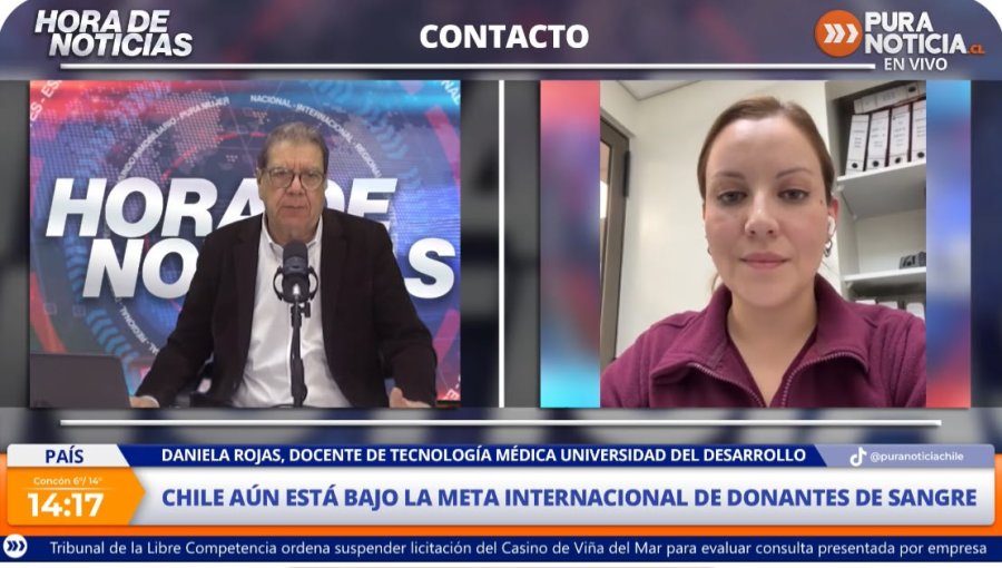 Daniela Rojas docente de Tecnología Médica por donantes de sangre: “Tenemos que cumplir algunos requisitos básicos”