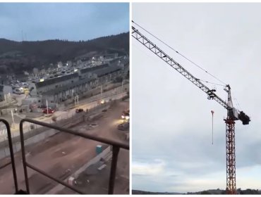 Trabajador cumple 24 horas en grúa de Villa Alemana y denuncia impedimentos para recibir alimentos