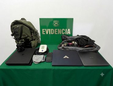 Seguimiento policial en Viña del Mar termina con dos detenidos y recuperación de especies robadas en el sector de Recreo