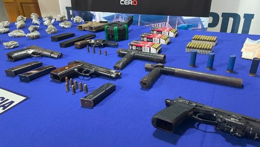 PDI desbarata banda narco en San Bernardo e incauta drogas y armas