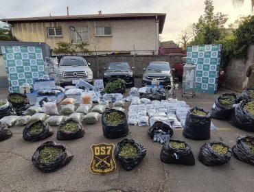 Incautan más de media tonelada de marihuana avaluada en $5.340 millones en Valdivia: cinco personas fueron detenidas