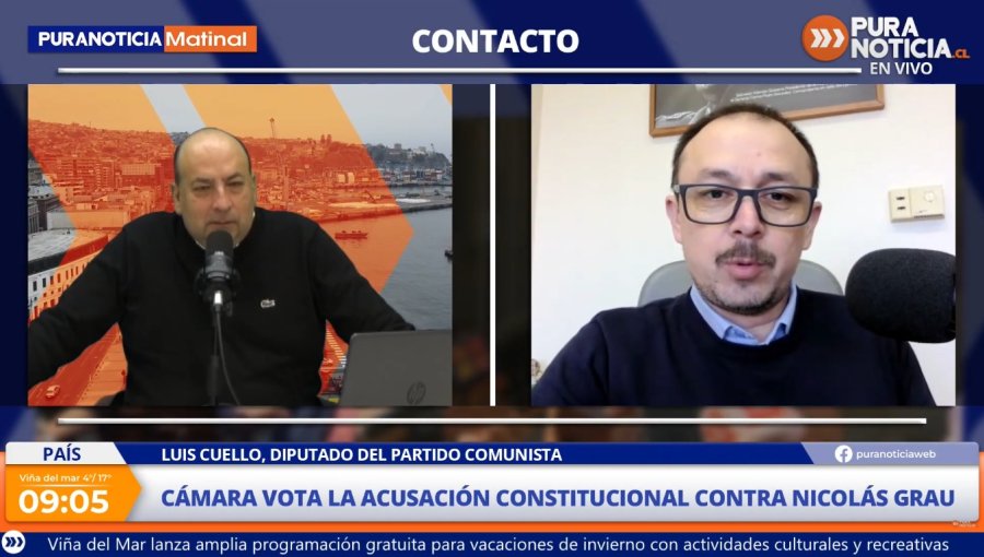 Diputado Luis Cuello (PC) por acusación constitucional contra exministro Grau: “Es muy poco seria, sin rigor jurídico, que no imputa ninguna infracción a la Constitución”
