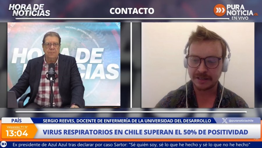 Sergio Reeves, docente de Enfermería UDD, entrega recomendaciones para evitar contagios tras el aumento de virus respiratorios en el país