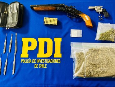 PDI recupera joyas robadas en Rinconada e incauta armas y droga en San Felipe