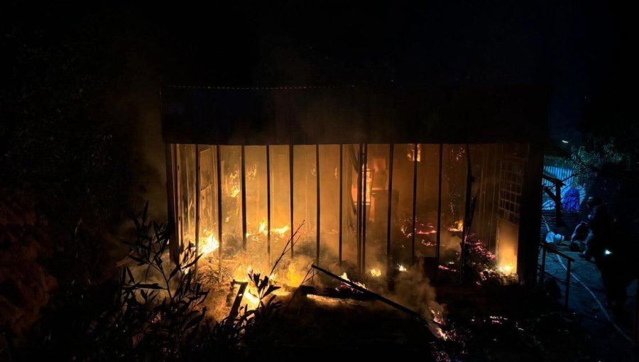 Incendio destruye una vivienda de material ligero en toma de Placilla de Peñuelas