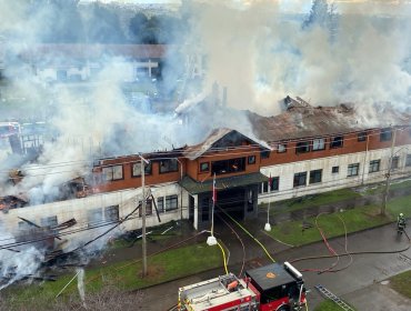 Incendio de grandes proporciones afectó a dependencias del Destacamento de Montaña N°9 “Arauco” del Ejército en Osorno
