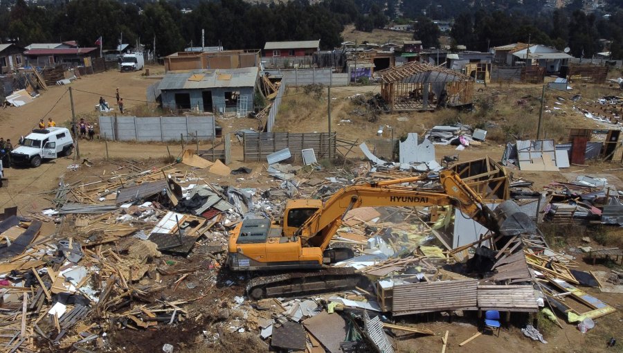 Segunda fase del desalojo en la megatoma de San Antonio terminó con 157 casas demolidas y excavaciones de 400 metros para zanjas