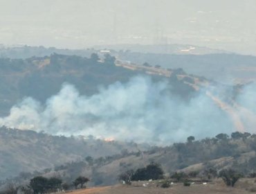 Bomberos y personal de Conaf combaten incendio forestal en Quebrada Escobares de Villa Alemana