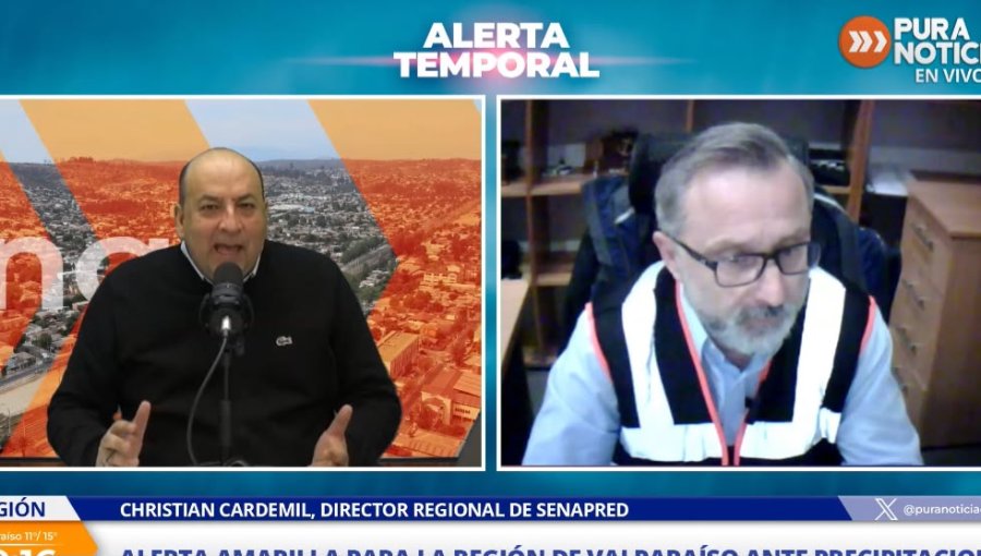 Director de Senapred Valparaíso por tren de sistemas frontales: "La corresponsabilidad y el autocuidado son una pieza fundamental"