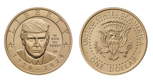 Departamento del Tesoro de EE.UU. anuncia moneda conmemorativa con la imagen de Trump por los 250 años de la declaración de independencia