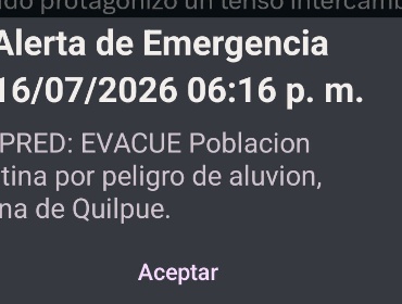 Senapred ordena evacuar Población Argentina en Quilpué por riesgo de aluvión: Se activó mensajería SAE