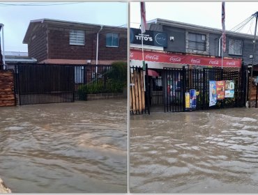 Desborde de canal inunda dos viviendas en Quilpué en medio del intenso sistema frontal