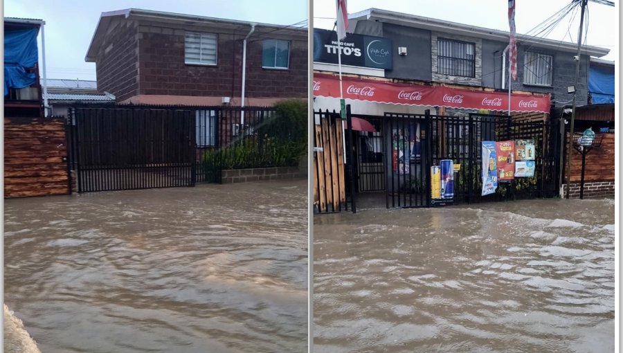 Desborde de canal inunda dos viviendas en Quilpué en medio del intenso sistema frontal