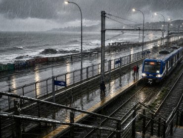 Árbol sobre la vía y corte de energía mantienen sin operación al Tren Limache-Puerto