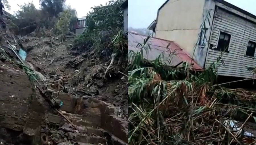 "Estamos colgando de un hilo": el dramático relato de vecino que sufrió el derrumbe de su casa en el cerro O'Higgins de Valparaíso