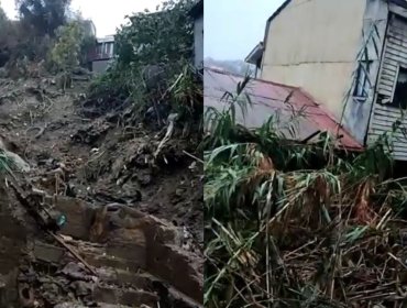 "Estamos colgando de un hilo": el dramático relato de vecino que sufrió el derrumbe de su casa en el cerro O'Higgins de Valparaíso