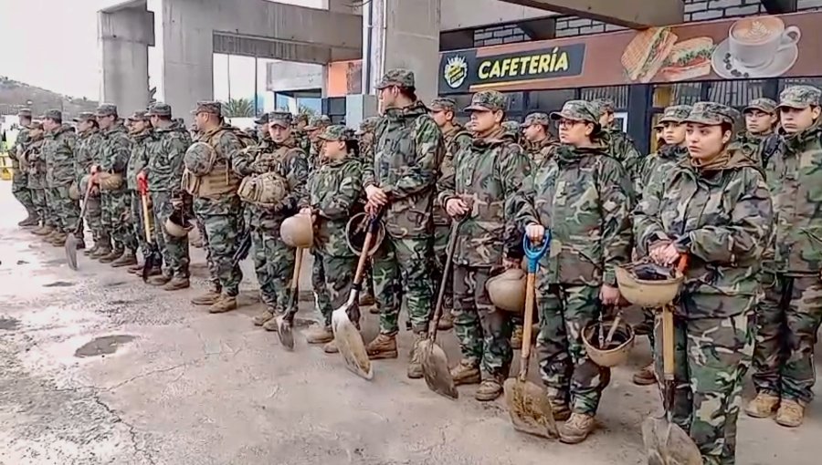Ejército despliega 52 efectivos en la provincia de Quillota para apoyar respuesta ante emergencia por intensos sistemas frontales