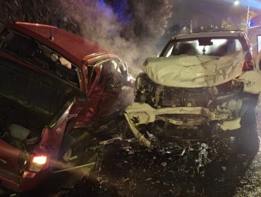 Al menos cuatro lesionados deja colisión de alta energía entre dos vehículos en la ruta Las Palmas en Viña del Mar