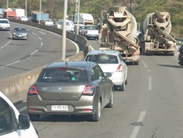 Colisión vehicular generó alta congestión en la ruta Las Palmas de Viña del Mar