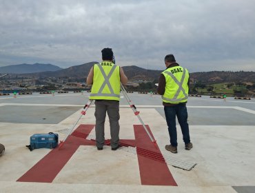 DGAC inspecciona helipuerto del nuevo Hospital Provincial Marga Marga en la antesala a su entrada en funcionamiento