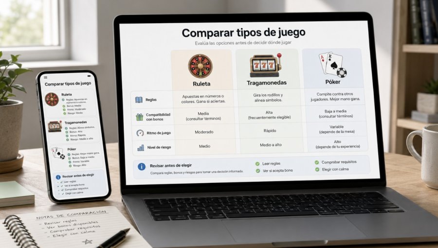 Ruleta, tragamonedas o póker: cómo elegir casino según el juego que buscas