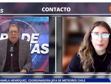 Coordinadora jefe Meteored Chile asegura que nuevas precipitaciones llegarán durante la mañana del jueves 13 de agosto a la región de Valparaíso