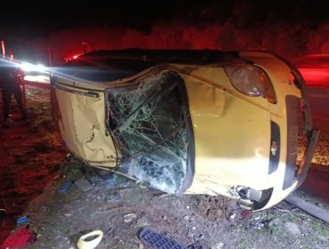 Detienen a individuo que escapaba por la carretera tras protagonizar volcamiento de vehículo robado en Villa Alemana