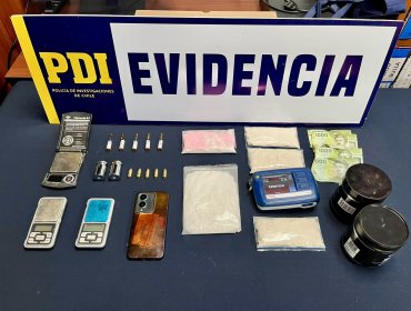 Desarticulan dos focos de venta de droga en San Antonio: operativo de la PDI permite incautar ketamina, fentanilo y municiones