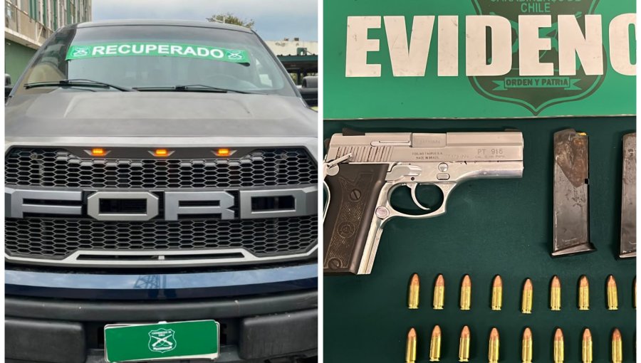 Operativos policiales en Concón terminan con tres detenidos y cuatro vehículos recuperados: uno tenía una pistola 9 mm