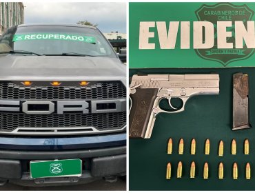 Operativos policiales en Concón terminan con tres detenidos y cuatro vehículos recuperados: uno tenía una pistola 9 mm