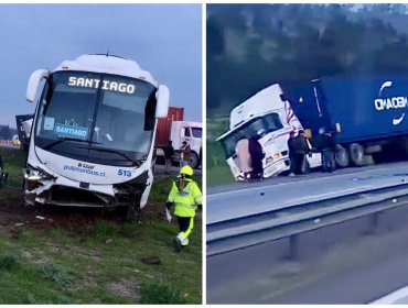 Fatal accidente en la ruta 78 de San Antonio: colisión entre bus, camión y automóvil deja una persona fallecida y tres lesionadas