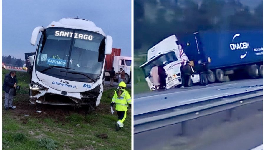 Fatal accidente en la ruta 78 de San Antonio: colisión entre bus, camión y automóvil deja una persona fallecida y tres lesionadas
