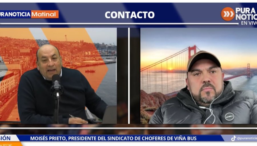 Moisés Prieto, presidente del sindicato de Viña Bus: "No estamos contra los validadores, queremos saber cómo se va a resolver el tema de los sueldos con estos validadores"