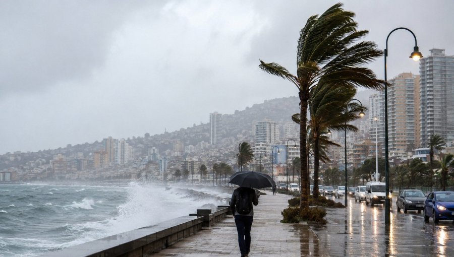 Lluvias y ráfagas de hasta 70 km/h marcarán paso del tren de sistemas frontales por la región de Valparaíso
