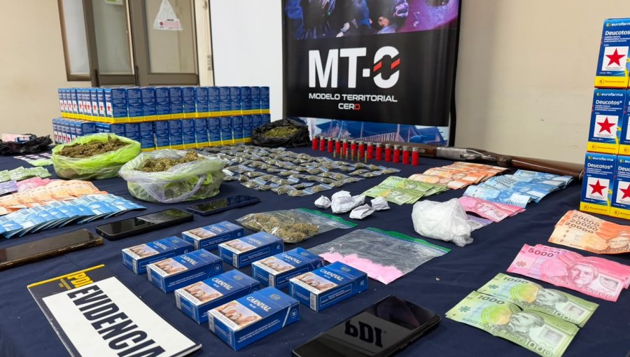 Golpe al narcotráfico en Melipilla: operativo deja cinco detenidos y más de $12 millones en especies incautadas