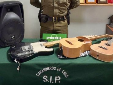 Recuperan instrumentos musicales robados a colegio de Villa Alemana: un detenido