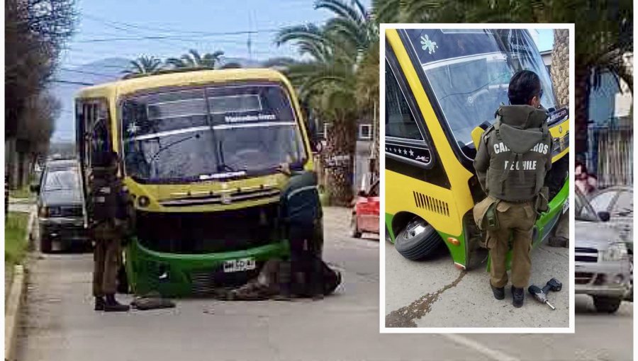 Bus pierde sus dos ruedas delanteras tras protagonizar accidente de tránsito en Limache