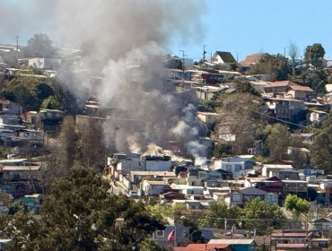 Incendio en Viña del Mar: equipos de emergencia combatieron fuego que consumió una casa en el sector de Miraflores Alto