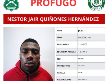 Carabineros difunde fotografía de condenado por homicidio que se fugó tras salir a bautizo en Copiapó