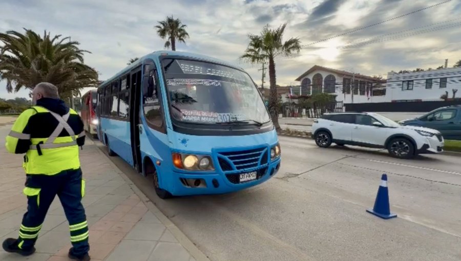 Refuerzan controles vehiculares en la Quinta Región y detectan nuevo positivo a marihuana en conductor de micro en Viña del Mar