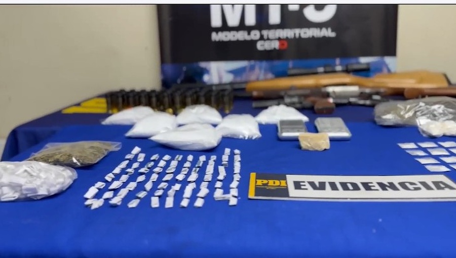 Detienen a seis sujetos por tráfico de drogas y tenencia ilegal de armas en medio de operación Ángel Negro en Puente Alto