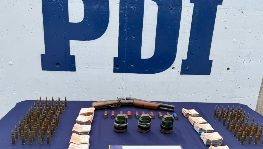 Incautan granadas, armas y más de $11 millones durante control en Los Vilos