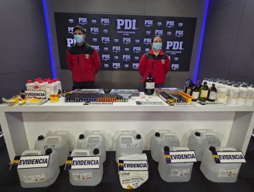 Desbaratan laboratorio clandestino de poppers instalado en una parcela de Quintero