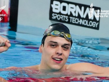 Elías Ardiles se quedó con la medalla de oro en los 100 metros mariposa de los Juegos Suramericanos de Santa Fe
