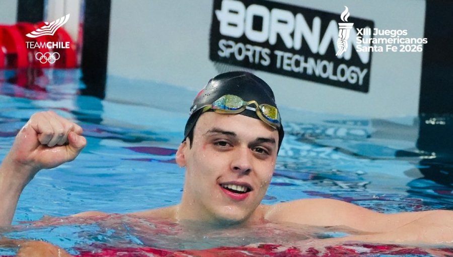 Elías Ardiles se quedó con la medalla de oro en los 100 metros mariposa de los Juegos Suramericanos de Santa Fe