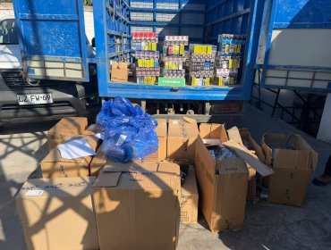 Violento robo a camión de transporte de cigarrillos deja dos detenidos y la totalidad de las especies recuperadas en Hijuelas