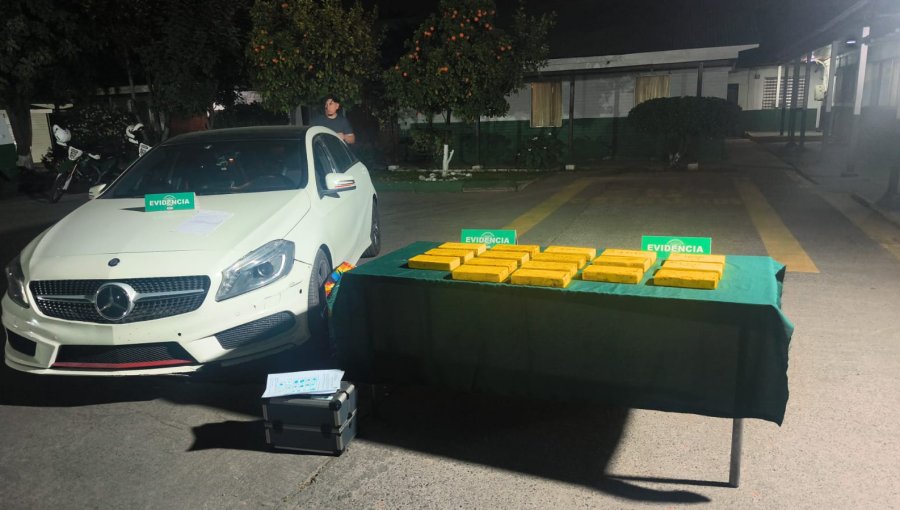 Carabineros detiene a sujeto con 17 kilos de cocaína avaluados en $250 millones en San Joaquín