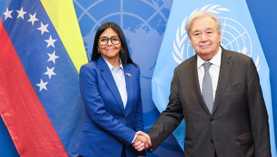 Delcy Rodríguez se reúne con António Guterres en la ONU para abordar el "camino hacia una democracia plena" en Venezuela